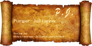 Purger Julianna névjegykártya